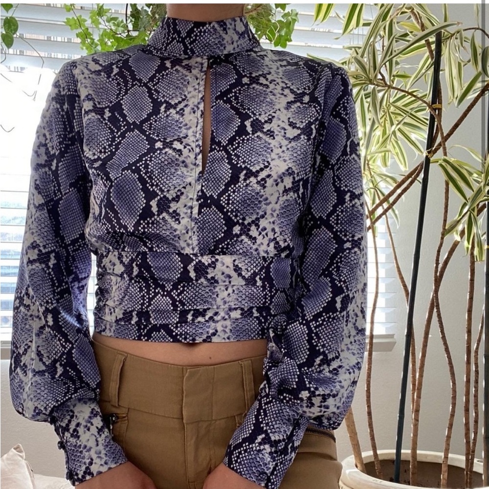 Topshop Backless Python Print Backless Keyhole Sa… - image 5